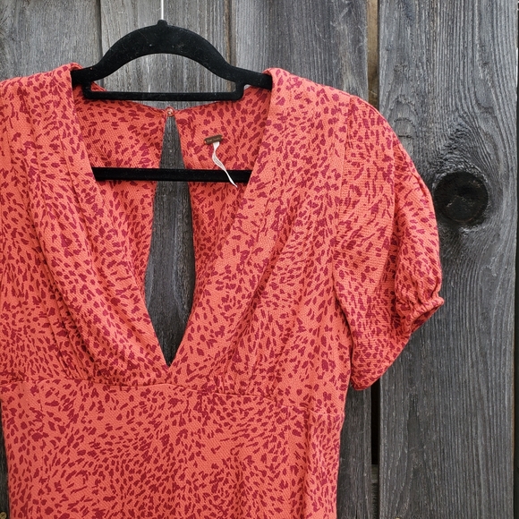 Free People Leopard Midi Button Side Dress - Picture 3 of 14